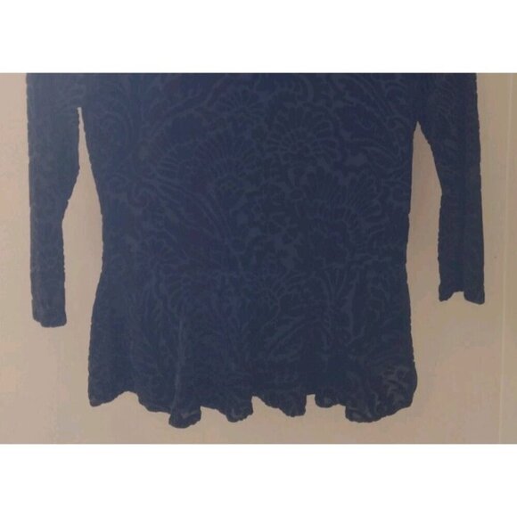 Lauren Ralph Lauren Velvet Peplum Hem Blouse - Picture 4 of 8